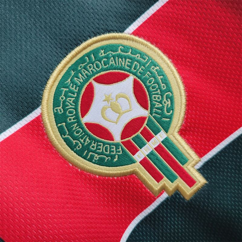 Morocco Retro 1998 Away Green Jersey - Long Sleeve