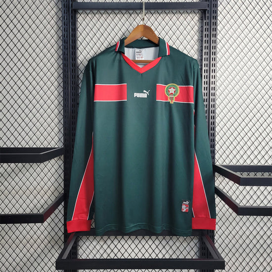 Morocco Retro 1998 Away Green Jersey - Long Sleeve